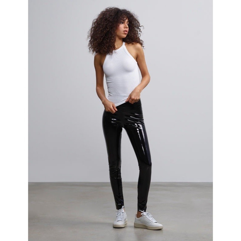 NWOT Commando Control Top Faux Patent Leather Leggings Black Size LARGE USA MADE - Picture 5 of 11